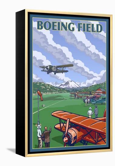 Boeing Field, Seattle, Washington-Lantern Press-Framed Stretched Canvas