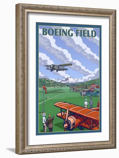 Boeing Field, Seattle, Washington-Lantern Press-Framed Art Print