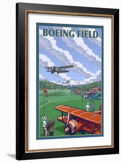 Boeing Field, Seattle, Washington-Lantern Press-Framed Art Print