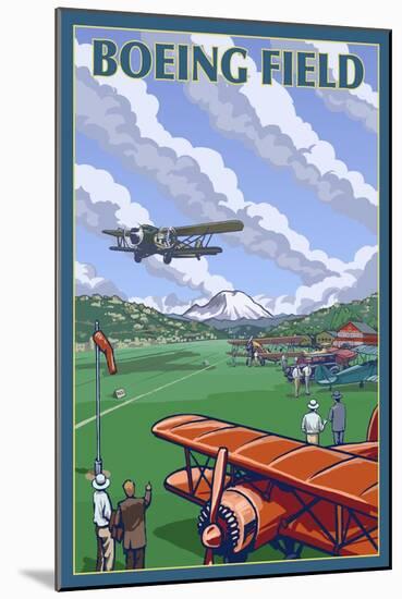 Boeing Field, Seattle, Washington-Lantern Press-Mounted Art Print