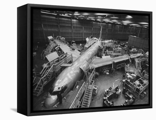 Boeing's New 707 Jet Aircraft, at the Boeing Plant-Nat Farbman-Framed Premier Image Canvas