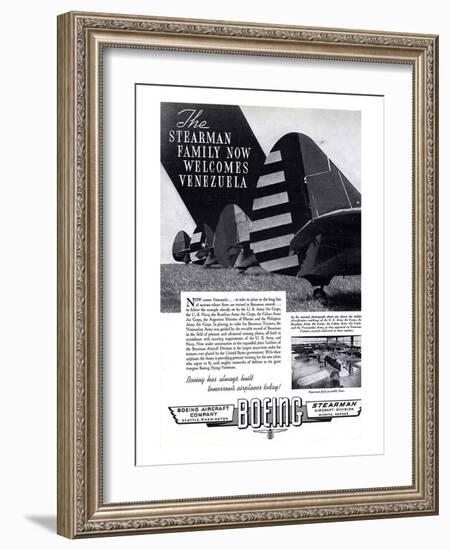 Boeing Stearman Welcomes Venezuela-null-Framed Art Print