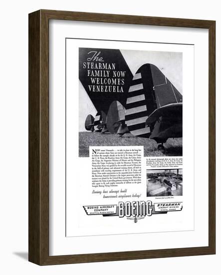 Boeing Stearman Welcomes Venezuela-null-Framed Art Print