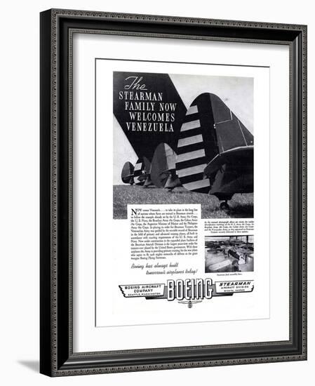 Boeing Stearman Welcomes Venezuela-null-Framed Art Print