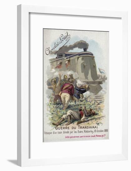 Boers Attacking a British Armoured Train, Kimberley, 18 October 1899-null-Framed Giclee Print