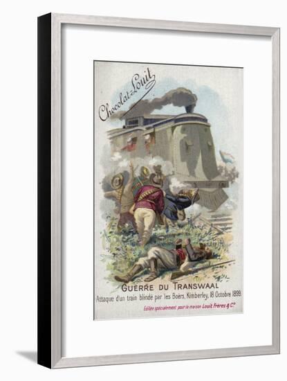 Boers Attacking a British Armoured Train, Kimberley, 18 October 1899-null-Framed Giclee Print