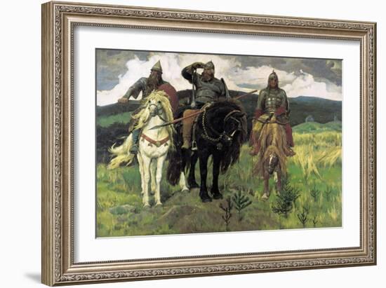 Bogatyrs, 1898-Viktor Mikhaylovich Vasnetsov-Framed Giclee Print