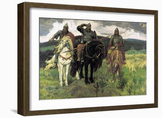 Bogatyrs, 1898-Viktor Mikhaylovich Vasnetsov-Framed Giclee Print