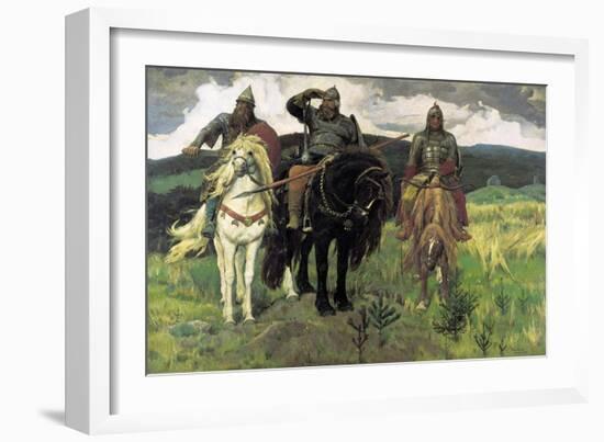 Bogatyrs, 1898-Viktor Mikhaylovich Vasnetsov-Framed Giclee Print