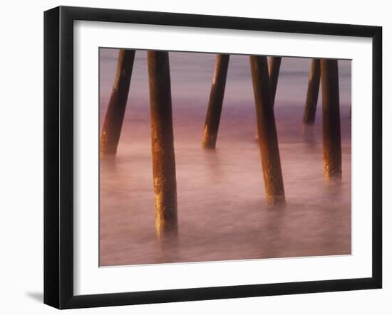 Bogie Inlet Fishing Pier in Emerald Isle, North Carolina at Sunrise-Melissa Southern-Framed Photographic Print