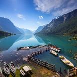 Lovatnet Lake, Norway, Panoramic View-Bogomyako-Framed Photographic Print