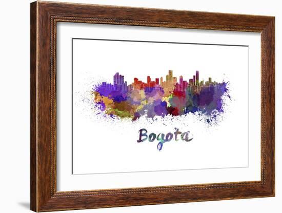 Bogota Skyline in Watercolor-paulrommer-Framed Art Print