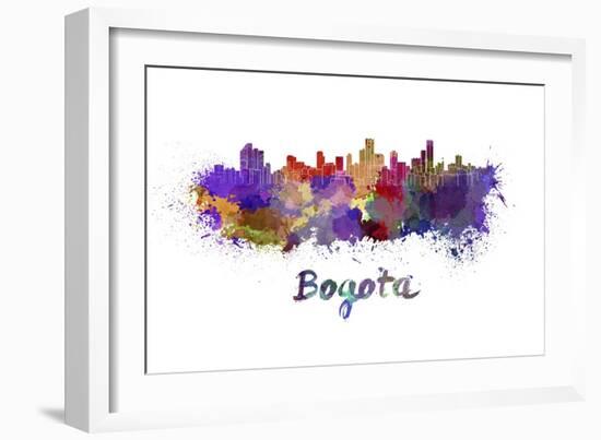 Bogota Skyline in Watercolor-paulrommer-Framed Art Print