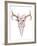 Bohemian Deer Skull - Western Mammal Watercolor-Kris_art-Framed Art Print