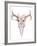 Bohemian Deer Skull - Western Mammal Watercolor-Kris_art-Framed Art Print