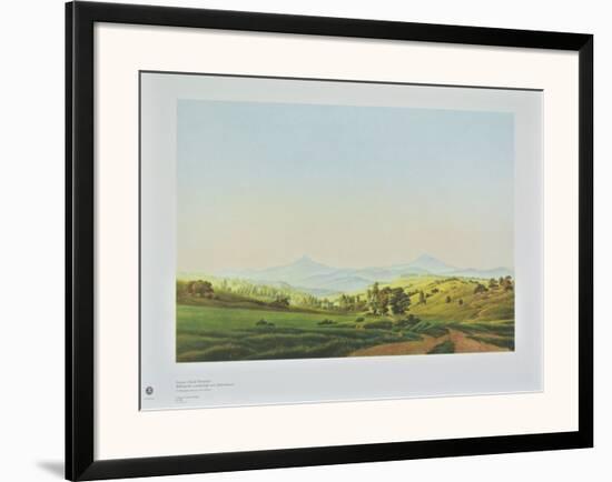 Bohemian Landscape with the Mount Milleschauer-Caspar David Friedrich-Framed Art Print