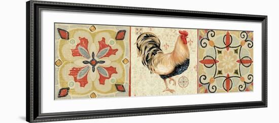 Bohemian Rooster Panel II-Daphne Brissonnet-Framed Art Print