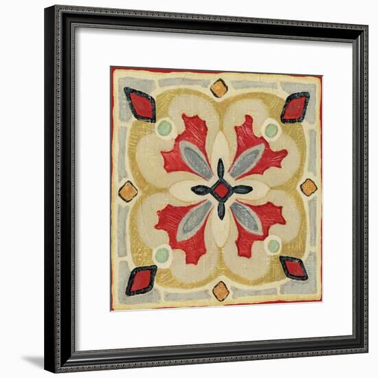 Bohemian Rooster Tile Square III-Daphne Brissonnet-Framed Premium Giclee Print