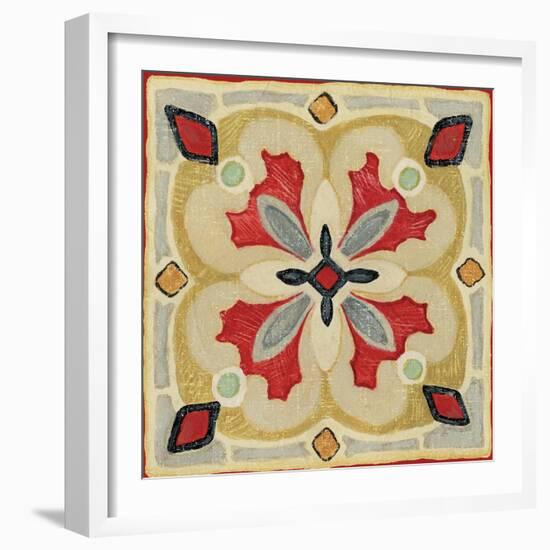 Bohemian Rooster Tile Square III-Daphne Brissonnet-Framed Premium Giclee Print