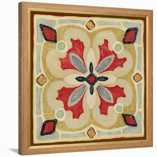 Bohemian Rooster Tile Square III-Daphne Brissonnet-Framed Stretched Canvas