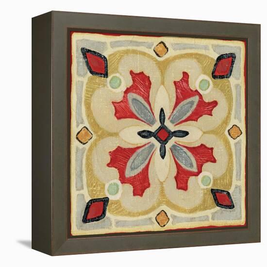 Bohemian Rooster Tile Square III-Daphne Brissonnet-Framed Stretched Canvas