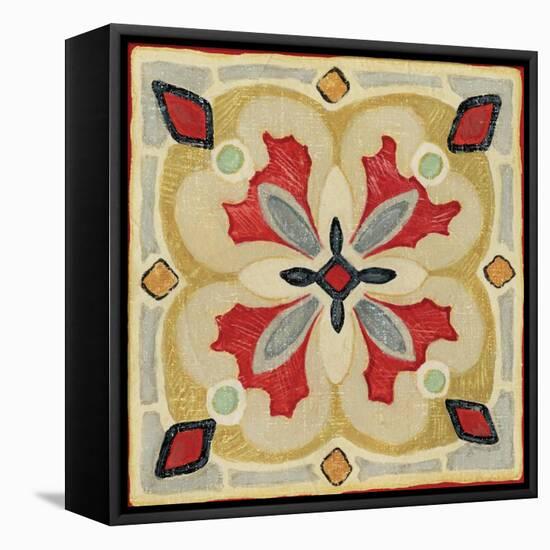 Bohemian Rooster Tile Square III-Daphne Brissonnet-Framed Stretched Canvas