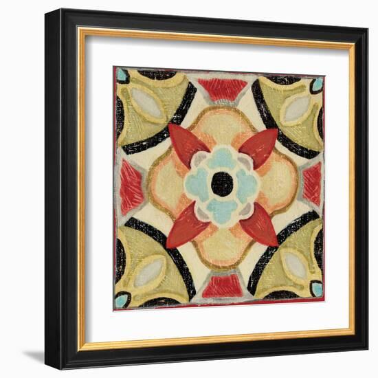 Bohemian Rooster Tile Square IV-Daphne Brissonnet-Framed Art Print