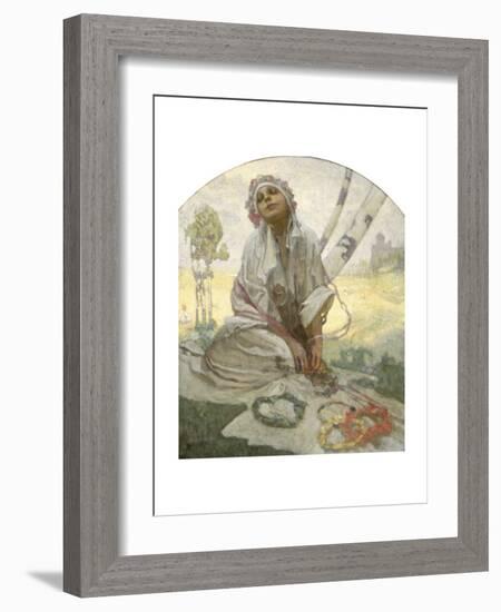 Bohemian Sun Dreamer-Alphonse Mucha-Framed Giclee Print