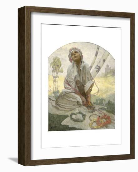 Bohemian Sun Dreamer-Alphonse Mucha-Framed Giclee Print