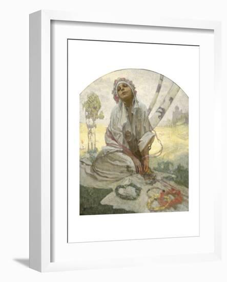 Bohemian Sun Dreamer-Alphonse Mucha-Framed Giclee Print