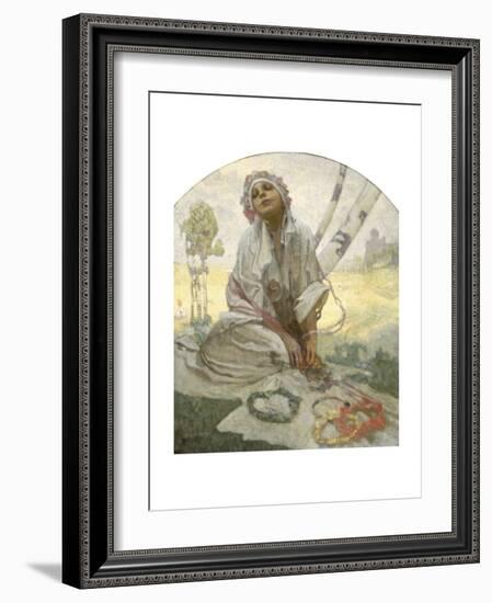 Bohemian Sun Dreamer-Alphonse Mucha-Framed Giclee Print