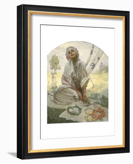 Bohemian Sun Dreamer-Alphonse Mucha-Framed Giclee Print