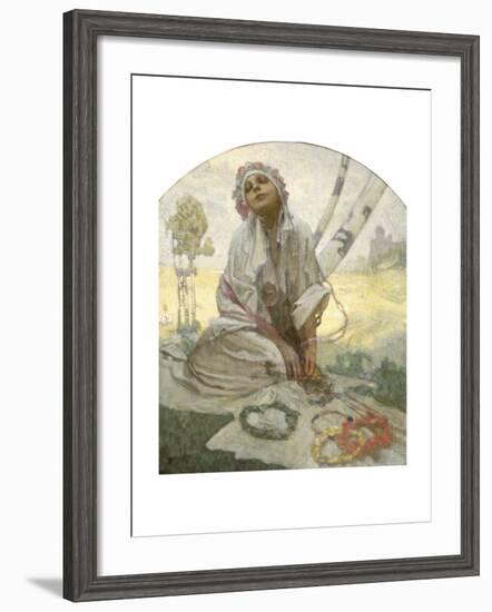 Bohemian Sun Dreamer-Alphonse Mucha-Framed Giclee Print