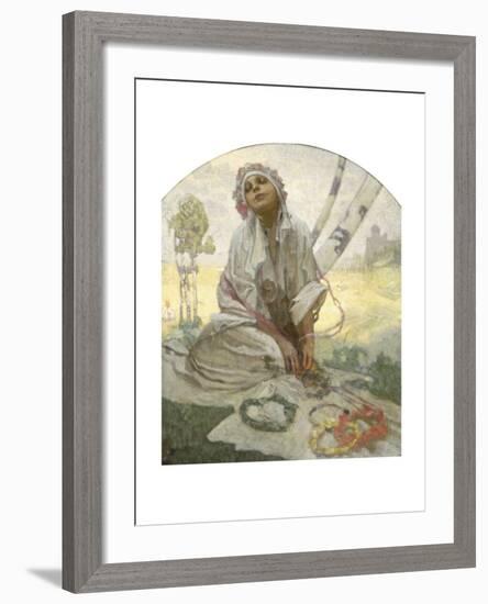 Bohemian Sun Dreamer-Alphonse Mucha-Framed Giclee Print