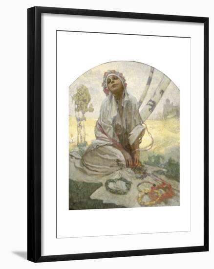 Bohemian Sun Dreamer-Alphonse Mucha-Framed Giclee Print