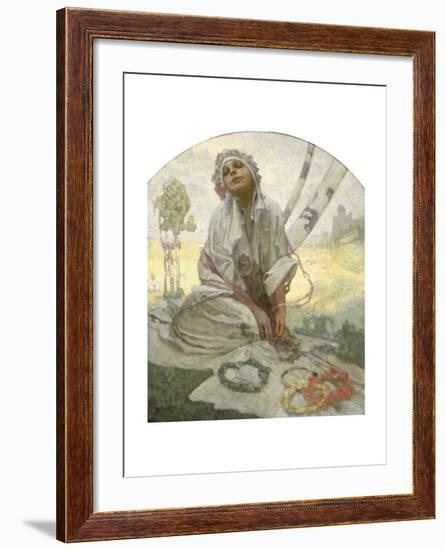 Bohemian Sun Dreamer-Alphonse Mucha-Framed Giclee Print