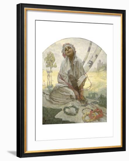 Bohemian Sun Dreamer-Alphonse Mucha-Framed Giclee Print