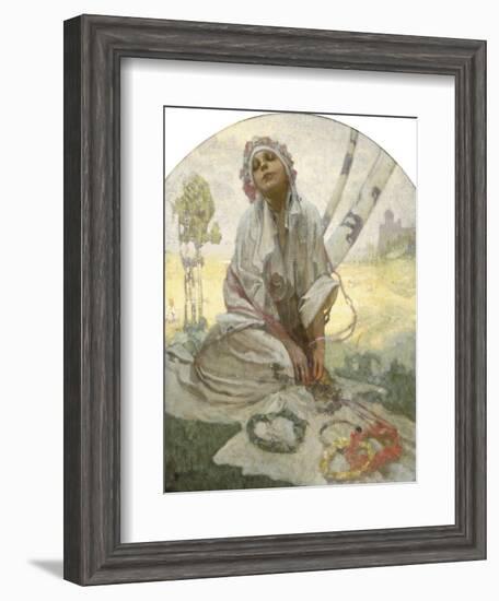 Bohemian Sun Dreamer-Alphonse Mucha-Framed Giclee Print