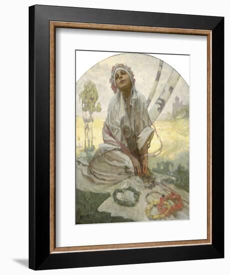 Bohemian Sun Dreamer-Alphonse Mucha-Framed Giclee Print