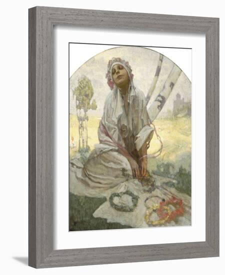 Bohemian Sun Dreamer-Alphonse Mucha-Framed Giclee Print