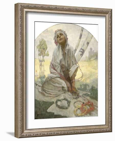 Bohemian Sun Dreamer-Alphonse Mucha-Framed Giclee Print