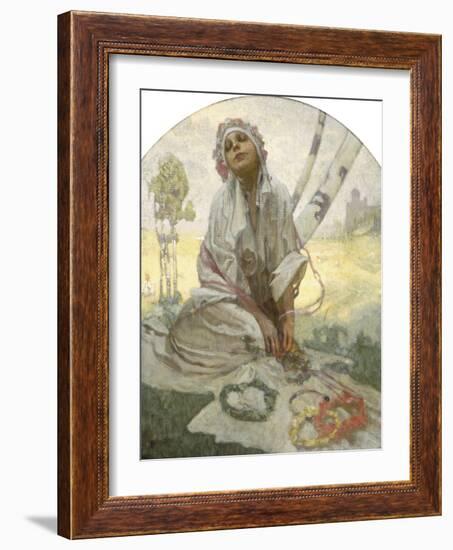 Bohemian Sun Dreamer-Alphonse Mucha-Framed Giclee Print