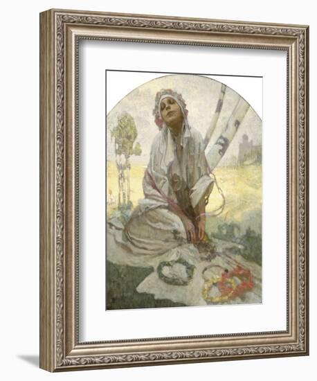 Bohemian Sun Dreamer-Alphonse Mucha-Framed Giclee Print