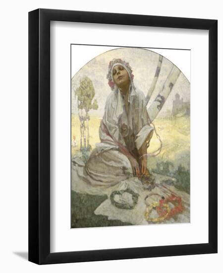 Bohemian Sun Dreamer-Alphonse Mucha-Framed Giclee Print