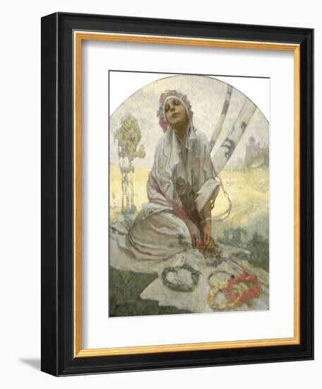 Bohemian Sun Dreamer-Alphonse Mucha-Framed Giclee Print