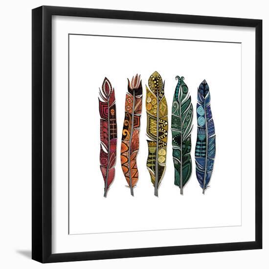 Boho Feathers-Sharon Turner-Framed Premium Giclee Print