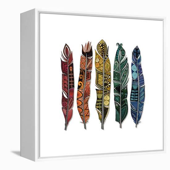 Boho Feathers-Sharon Turner-Framed Stretched Canvas