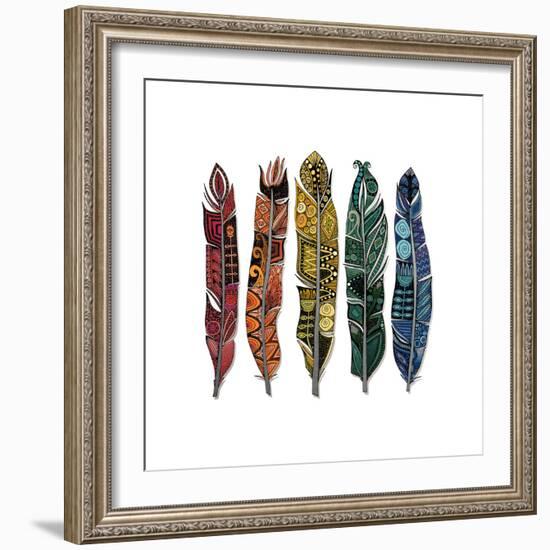 Boho Feathers-Sharon Turner-Framed Art Print