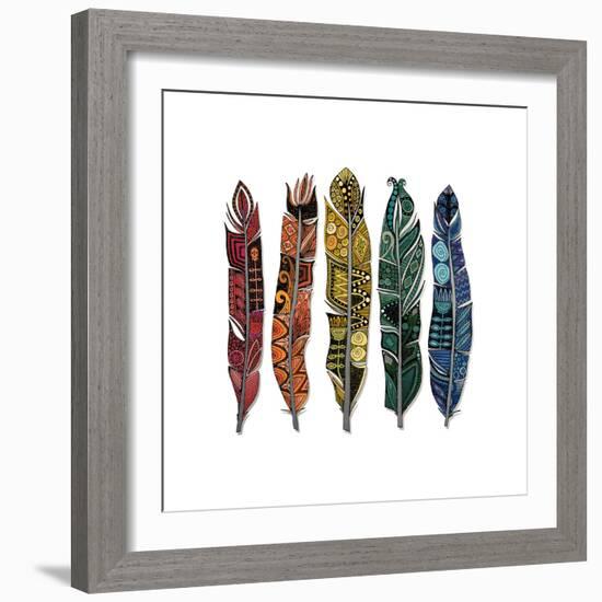 Boho Feathers-Sharon Turner-Framed Art Print