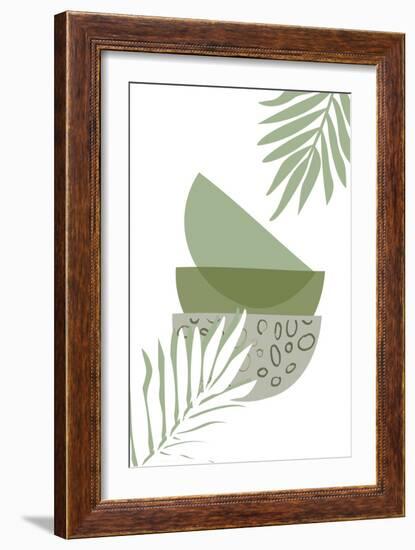 Boho Green Bowls-Sally Ann Moss-Framed Giclee Print